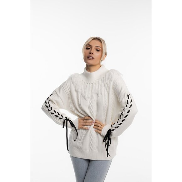 Alexander High Neck Cable Sweater - Picture 2 of 4